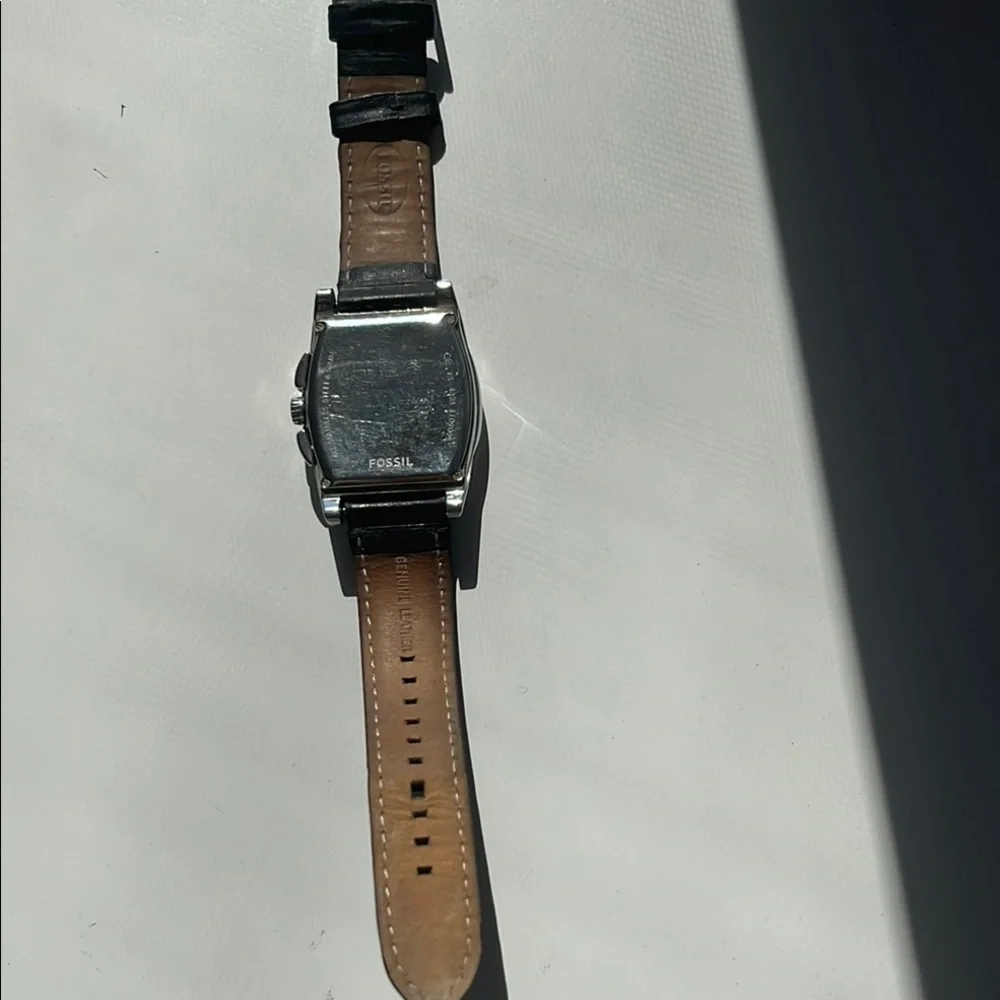 Fossil Black and Silver Chronograph Watch